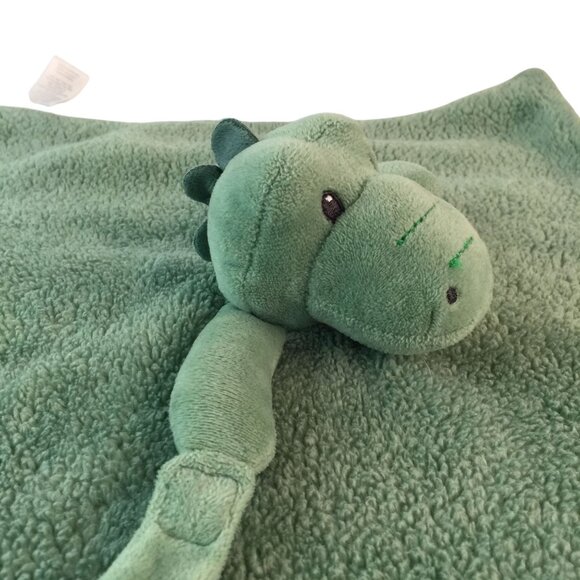 Carters Green Alligator Crocodile Lovey Security Blanket Stripes Pacifier Holder - Picture 4 of 6